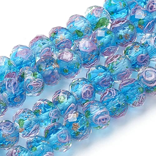 45 Stück 9–12 mm Goldsand-Lampwork-Perlen, Glas, handgefertigt, rund, lose Perlen für die Rosenkranzherstellung, Schmuckherstellung, Basteln mit 2 mm Loch – Dodger Blue 45 Stück 9–12 mm Goldsand-Lampwork-Perlen, Glas, handgefertigt, rund, lose Perlen für die Rosenkranzherstellung, Schmuckherstellung, Basteln mit 2 mm Loch – Dodger Blue von generic
