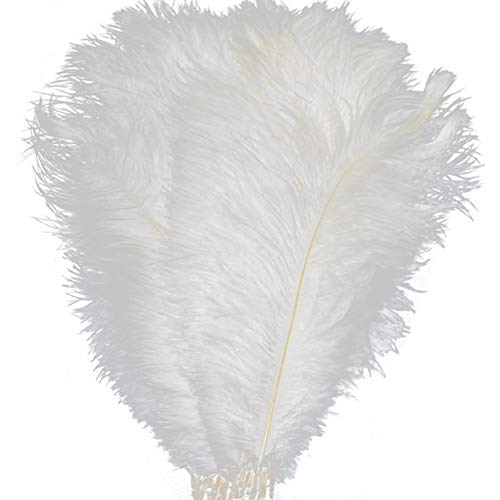 50 Stück, natürliche Straußenfedern, 30–35 cm, für Hochzeit, Kleidung, Party, Dekoration, DIY (weiß) von generic