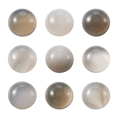 50 Stück 12 mm natürlicher grauer Achat-Cabochon, halbrunde Perlen, flache Rückseite, Heilkristall, Edelstein, Chakra-Perlen für die Schmuckherstellung von generic