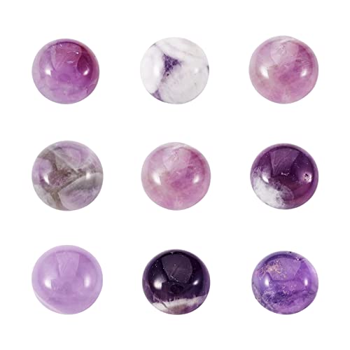 50 Stück natürliche Amethyst-Cabochon-Stein-Halbrundperlen 10 mm, winzige flache Rückseite, Edelstein, Chakra-Heilkristall, Abdeckungen für die Schmuckherstellung von generic