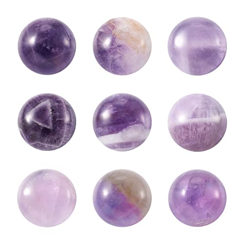 50 Stück natürliche Amethyst-Cabochon-Stein-Halbrundperlen 12 mm, flache Rückseite, Edelstein, Chakra-Heilkristall, Abdeckungen für die Schmuckherstellung von generic