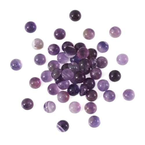 50 Stück natürliche Amethyst-Cabochon-Stein-Halbrundperlen 6 mm, winzige flache Rückseite, Edelstein, Chakra-Heilkristall, Abdeckungen für die Schmuckherstellung von generic