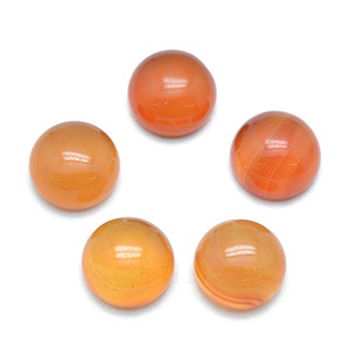 50 Stück natürliche Karneol-Cabochons, halbrunde Perlen, 10 mm, flache Rückseite, Edelstein, Chakra-Heilkristall, Kuppelabdeckung, Cabs zur Schmuckherstellung von generic