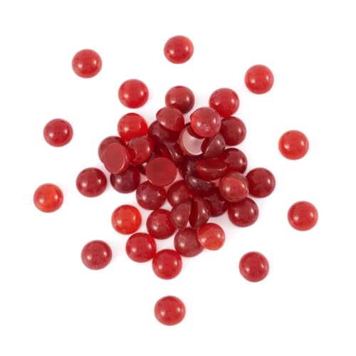 50 Stück natürliche Karneol-Cabochons, halbrunde Perlen, 6 mm, flache Rückseite, Edelstein, Chakra-Heilkristall, Kuppelabdeckung, Cabs zur Schmuckherstellung von generic