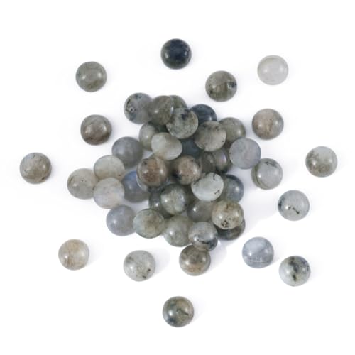 50 Stück natürliche Labradorit-Cabochon-Stein-Halbrundperlen 6 mm, winzige flache Rückseite, Edelstein, Chakra-Heilkristall, Abdeckungen für die Schmuckherstellung von generic