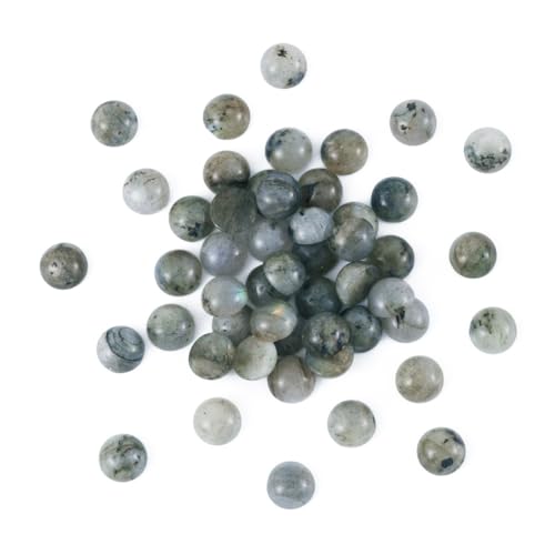 50 Stück natürliche Labradorit-Cabochon-Stein-Halbrundperlen 8 mm, winzige flache Rückseite, Edelstein, Chakra-Heilkristall, Abdeckungen für die Schmuckherstellung von generic