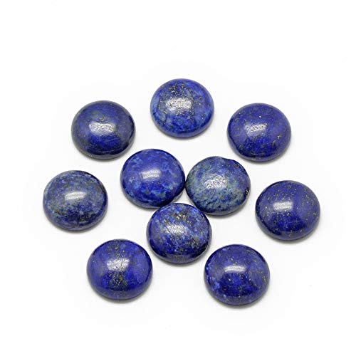 50 Stück natürliche Lapislazuli-Cabochon-Stein-Halbrundperlen 12 mm, flache Rückseite, Edelstein, Chakra-Heilkristall, Kuppelabdeckung, Cabs zur Schmuckherstellung 50 Stück natürliche Lapislazuli-Cabochon-Stein-Halbrundperlen 12 mm, flache Rückseite, Edelstein, Chakra-Heilkristall, Kuppelabdeckung, Cabs zur Schmuckherstellung von generic