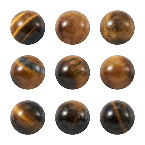 50 Stück natürliche Tigerauge-Cabochon-Stein-Halbrundperlen 10 mm, winzige flache Rückseite, Edelstein, Chakra-Heilkristall, Abdeckungen für die Schmuckherstellung von generic