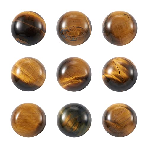 50 Stück natürliche Tigerauge-Cabochon-Stein-Halbrundperlen 12 mm, flache Rückseite, Edelstein, Chakra-Heilkristall, Abdeckungen für die Schmuckherstellung von generic
