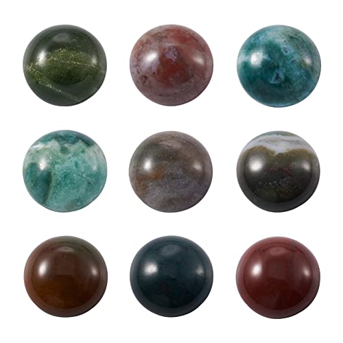50 Stück natürliche indische Achat-Cabochons, bunte Steine, halbrunde Perlen, 12 mm, flache Rückseite, Edelstein, Chakra-Heilkristall, Kuppelabdeckung, Cabs zur Schmuckherstellung von generic