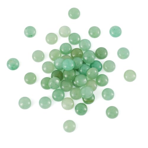 50 Stück natürlicher grüner Aventurin-Cabochon, halbrunde Perlen, 10 mm, winzige flache Rückseite, Edelstein, Chakra-Heilkristall, Abdeckungen für die Schmuckherstellung von generic