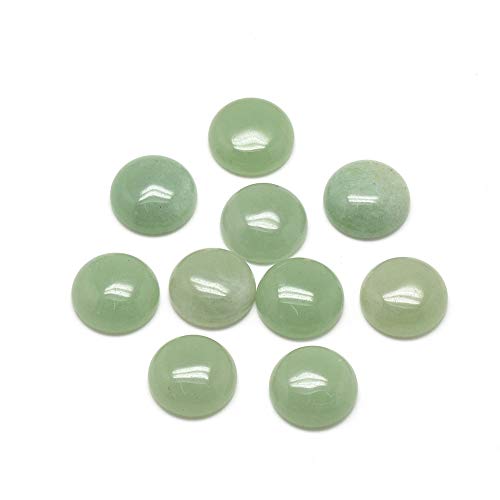 50 Stück natürlicher grüner Aventurin-Cabochon, halbrunde Perlen, 6 mm, winzige flache Rückseite, Edelstein, Chakra-Heilkristall, Abdeckungen für die Schmuckherstellung von generic