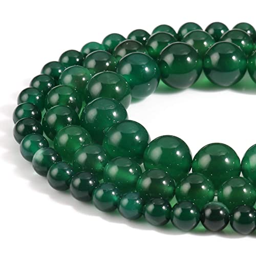 60 Stück 6 mm grüner Achat, natürlicher Edelstein, runde lose Perlen zur Schmuckherstellung von generic
