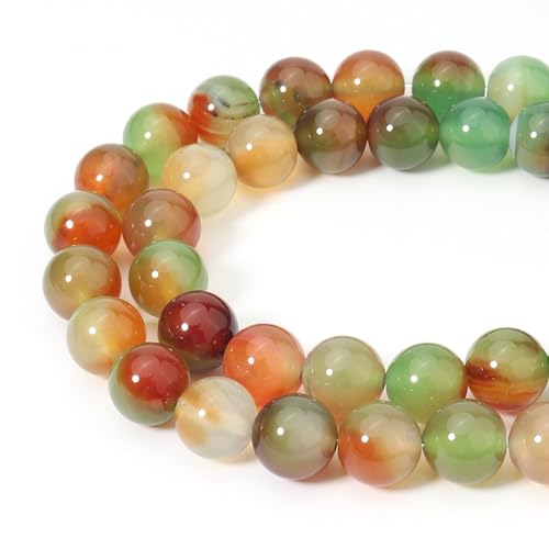 60 Stück 6 mm natürliche Pfauenachat-Perlen, Energieheilkristall, runde lose Steinperlen für die Schmuckherstellung, DIY-Armbänder und Halsketten von generic
