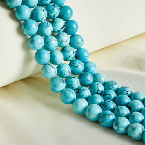 60 Stück 6 mm natürliche Türkisperlen, Edelsteinperlen, runde lose Perlen zur Schmuckherstellung von generic
