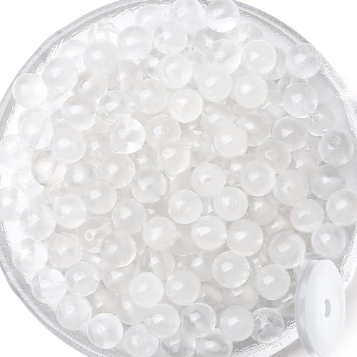 60 Stück klare Kristallperlen, 8 mm, Natursteinperlen, rund, lose Edelsteinperlen für Armbandperlen, Kristallschmuckherstellung, DIY-Halsketten und Ohrringe, 0,81 cm von generic