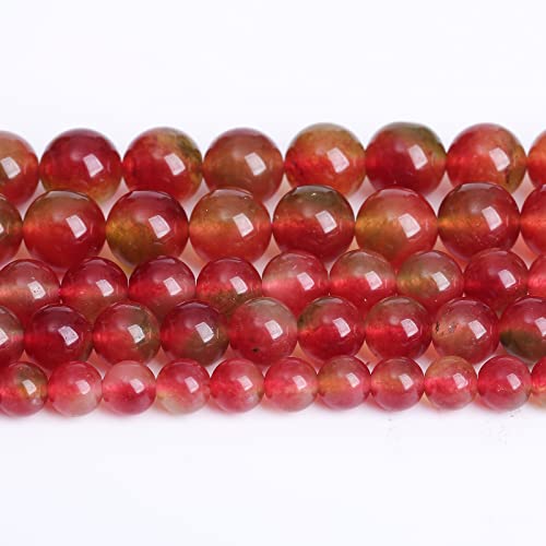 8 mm, 45 Stück Wassermelonen-Turmalin-Jade-Steinperlen für die Schmuckherstellung, DIY, AAA, 38,1 cm, Energieheilkraft-Steinperlen (Wassermelonen-Turmalin, 8 mm) von generic