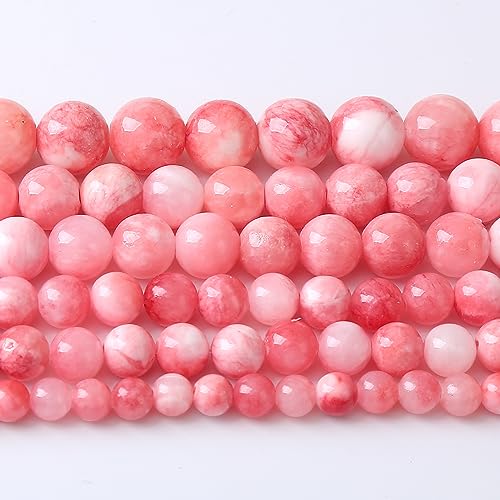 8 mm, 46 Stück, rosa Jade-Abstandshalter, lose Perlen für die Schmuckherstellung, DIY-Armband, Halskette (921, ki) von generic