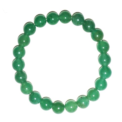 8 mm grünes Aventurin-Armband – natürlicher Glücksstein, Herzchakra, handgefertigt für Fülle, passend für Handgelenke mit 17,8–20,3 cm Umfang, inklusive Perlenset von generic