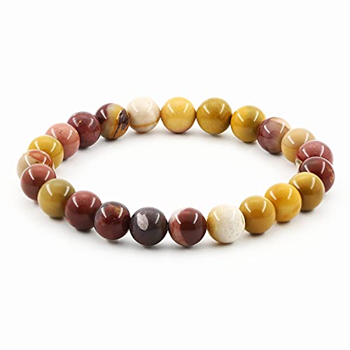 8 mm natürliche Edelsteine, runde Perlen, Energiekraft, Kristall, Chakra, Reiki-Heilung, elastisches Stretch-Armband, 17,8 cm, Unisex von generic