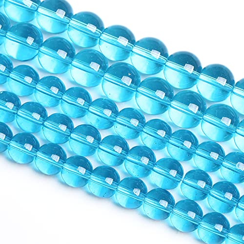 8MM 46PCS Hellblau Glas Spacer Lose Perlen für Schmuck Machen DIY Armband Halskette von generic