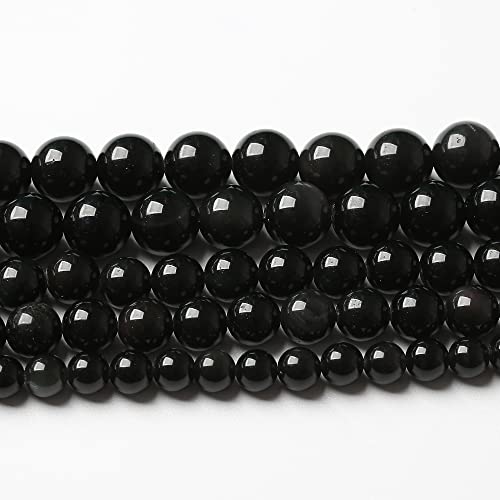 90 Stück 4 mm AAA natürliche schwarze Obsidian-Steinperlen, Edelstein, rund, lose Perlen für die Schmuckherstellung, DIY-Armband, Halskette, 38,1 cm 90 Stück 4 mm AAA natürliche schwarze Obsidian-Steinperlen, Edelstein, rund, lose Perlen für die Schmuckherstellung, DIY-Armband, Halskette, 38,1 cm von generic