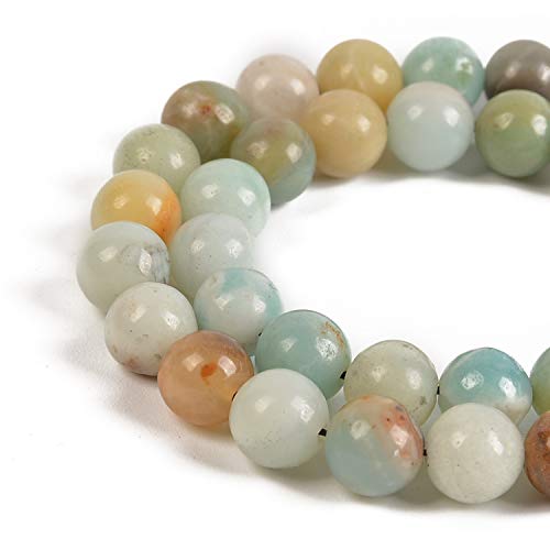 90 Stück 4 mm natürliche Amazonit-Steinperlen in verschiedenen Farben zur Schmuckherstellung, 39,4 cm, 1 Strang (Amazonit in verschiedenen Farben, 4 mm, 90 Perlen) von generic