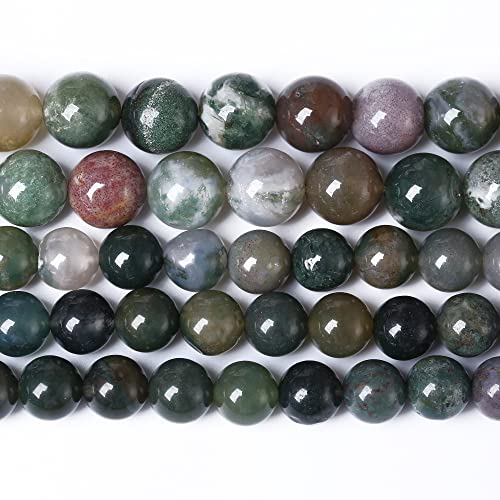 90 Stück 4 mm natürliche indische Achat-Edelsteinperlen, glatt, rund, lose Abstandsperlen für die Schmuckherstellung, DIY-Armband, Halskette, 38,1 cm Strang von generic