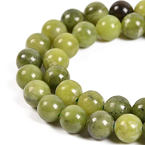 90 Stück 4 mm natürliche kanadische Jadesteinperlen zur Schmuckherstellung, 15,5 Zoll, 1 Strang (kanadische Jade, 4 mm, 90 Perlen) (400 kf) von generic