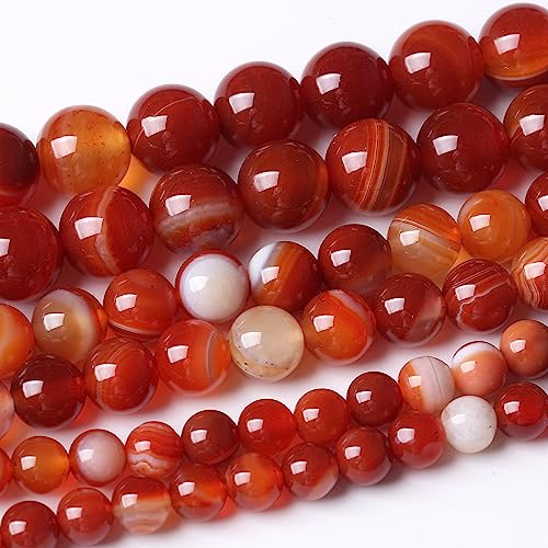 90 Stück 4 mm natürliche rote Karneol-Streifen-Achat-Steinperlen für die Herstellung von Schmuck, Armbändern und Halsketten zum Selbermachen, 15 90 Stück 4 mm natürliche rote Karneol-Streifen-Achat-Steinperlen für die Herstellung von Schmuck, Armbändern und Halsketten zum Selbermachen, 15 von generic