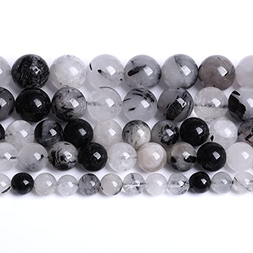 AAA-Perlen aus natürlichem schwarzem Quarz mit Rutil, rund, lose Perlen für die Schmuckherstellung, DIY-Armband, 32 Stück, 12 mm, Kristall, Energie, Heilkraft, Stein AAA-Perlen aus natürlichem schwarzem Quarz mit Rutil, rund, lose Perlen für die Schmuckherstellung, DIY-Armband, 32 Stück, 12 mm, Kristall, Energie, Heilkraft, Stein von generic