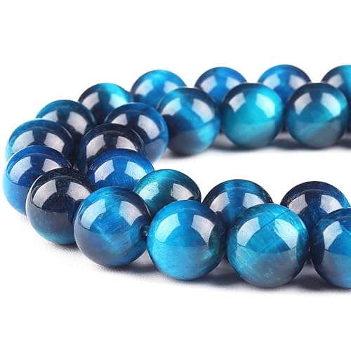 Aquamarin-Tigerauge-Perlen zur Schmuckherstellung – Blaue Kristallperlen, Edelstein, 10 mm Aquamarin-Tigerauge-Perlen zur Schmuckherstellung – Blaue Kristallperlen, Edelstein, 10 mm von generic