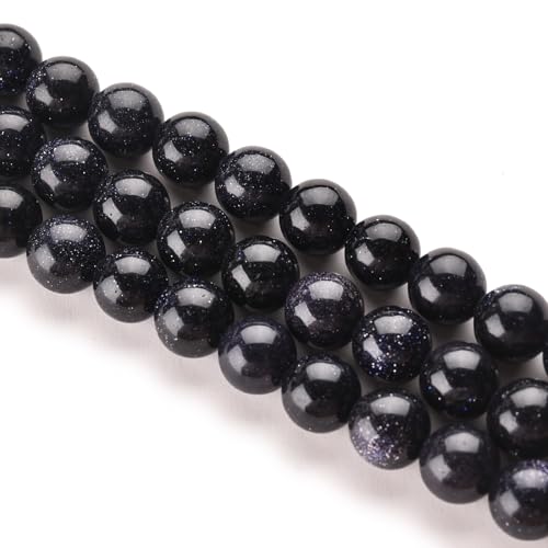 Bluesand Natursteinperlen, Edelsteinperlen für Heimwerker, 38,1 cm (Bluesand, 10 mm) von generic