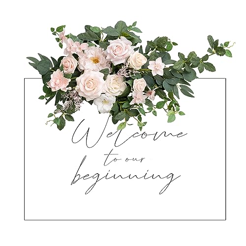 Blumen-Swag-Schild in Zartrosa und Creme – Künstlicher Blumenhintergrund für Hochzeiten, Türen, Staffeleien und die Inneneinrichtung. Blumen-Swag-Schild in Zartrosa und Creme – Künstlicher Blumenhintergrund für Hochzeiten, Türen, Staffeleien und die Inneneinrichtung. von generic