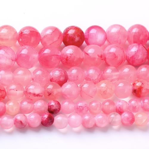 Blutrote Jade-Steinperlen zur Schmuckherstellung, DIY-Armband, Halskette, Schmuckherstellung, 1 Strang, 39,4 cm, 60 Stück, 6 mm von generic