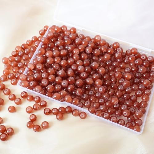 Braune Glasperlen in Großpackung, 8 mm Glasperlen für die Herstellung von Armbändern und Schmuck, DIY-Bastelarbeiten (360 Stück) von generic