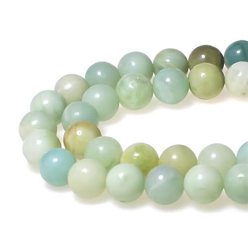 Bunte Amazonit Naturstein Perlen für Schmuckherstellung Armbänder Halskette Runde Perlen (10mm) von generic