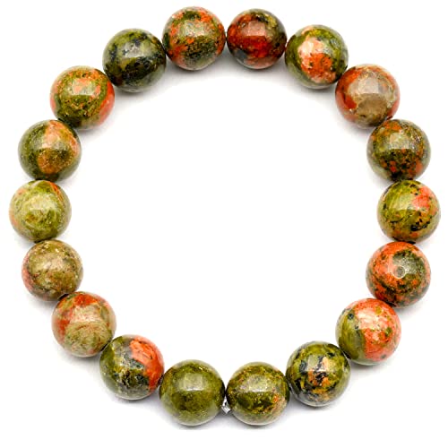 Dehnbares Armband aus natürlichen Unakit-Perlen, echter grüner Kristall, Skorpion, Edelstein elastisch, 8 mm Perlen, Modeschmuck von generic