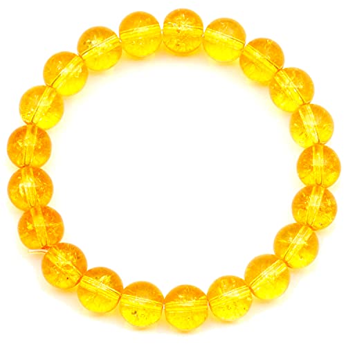 Dehnbares Armband mit natürlichen Citrinperlen, echter gelber Kristall, Schütze, Edelstein elastisch, 8 mm Perlen, Modeschmuck, Heilung von generic