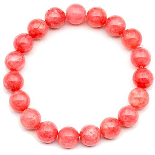 Dehnbares Armband mit natürlichen Rhodochrosit-Perlen, echter rosa Kristall, Skorpion, Edelstein elastisch, 8 mm Perlen, Modeschmuck, Heilung von generic