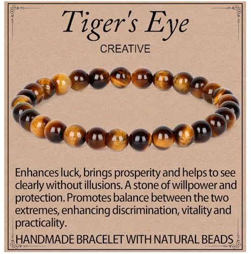 Dehnbares elastisches Armband aus natürlichem Edelstein, Heilkristall, runde Steinperlen, Schmuck, Geschenke für Frauen und Männer von generic