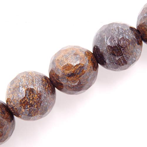 Facettierte Perlen aus natürlichem Edelstein zur Schmuckherstellung, Verkauf pro Beutel, 5 Stränge im Inneren (Bronzit, 8 mm) von generic