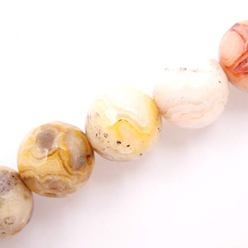 Facettierte Perlen aus natürlichem Edelstein zur Schmuckherstellung, Verkauf pro Beutel, 5 Stränge im Inneren (Crazy Agate, 8 mm) von generic