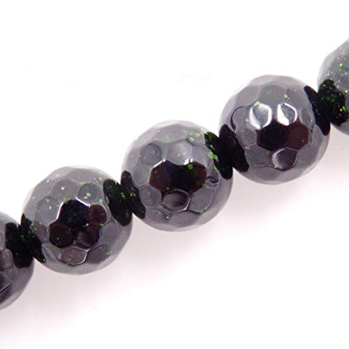 Facettierte Perlen aus natürlichem Edelstein zur Schmuckherstellung, Verkauf pro Beutel, 5 Stränge im Inneren (Grüner Sandstein, 6 mm) von generic