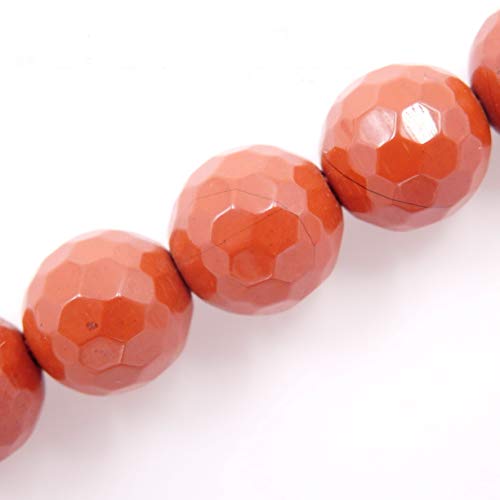 Facettierte Perlen aus natürlichem Edelstein zur Schmuckherstellung, Verkauf pro Beutel, 5 Stränge im Inneren (roter Jaspis A, 8 mm) von generic