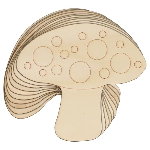 Fliegenpilz-Formen aus Holz, 3 mm, Sperrholz mit Details (15 x 16,5 cm, ohne Loch), 10 Stück von generic