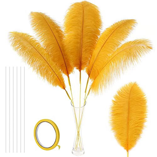 Große Straußenfedern in Gold – 10-teiliges Bastelset, 86,4 cm extra für hohe Vasen, Halloween, Party-Tischdekoration und Hochzeitsdekoration (Gold) von generic