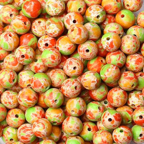 Grün-orange Imperial-Jaspis-Perlen, 60 Stück, 8 mm, runde Kristallperlen für die Herstellung von Armbändern, Halsketten, DIY-Ohrringen Grün-orange Imperial-Jaspis-Perlen, 60 Stück, 8 mm, runde Kristallperlen für die Herstellung von Armbändern, Halsketten, DIY-Ohrringen von generic