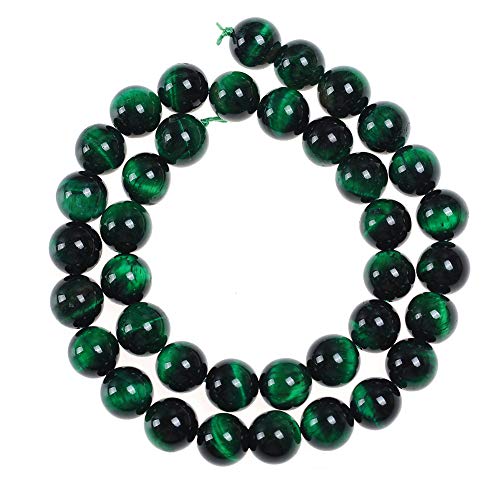 Grüne Tigerauge-Perlen zur Schmuckherstellung, 10 mm, runde Steinperlen für Armbänder, Naturstein, 36 Stück/Strang Grüne Tigerauge-Perlen zur Schmuckherstellung, 10 mm, runde Steinperlen für Armbänder, Naturstein, 36 Stück/Strang von generic