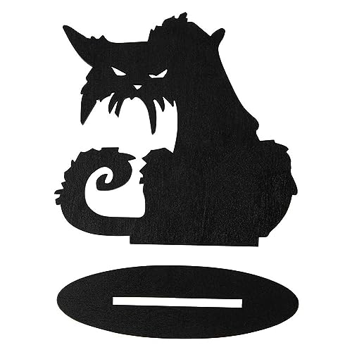 Halloween-Hexen-Silhouette, Tischdekoration, Schwarze Katzen-Silhouette, Tischdekoration, Tisch-Desktop-Dekoration Ornamente, Holzausschnitte, von generic